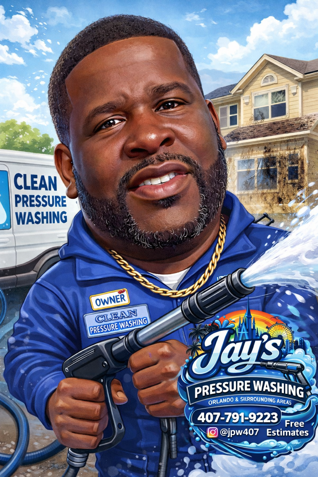 Jay — owner of Jay's Pressure Washing Orlando · 407-791-9223 · Free estimates