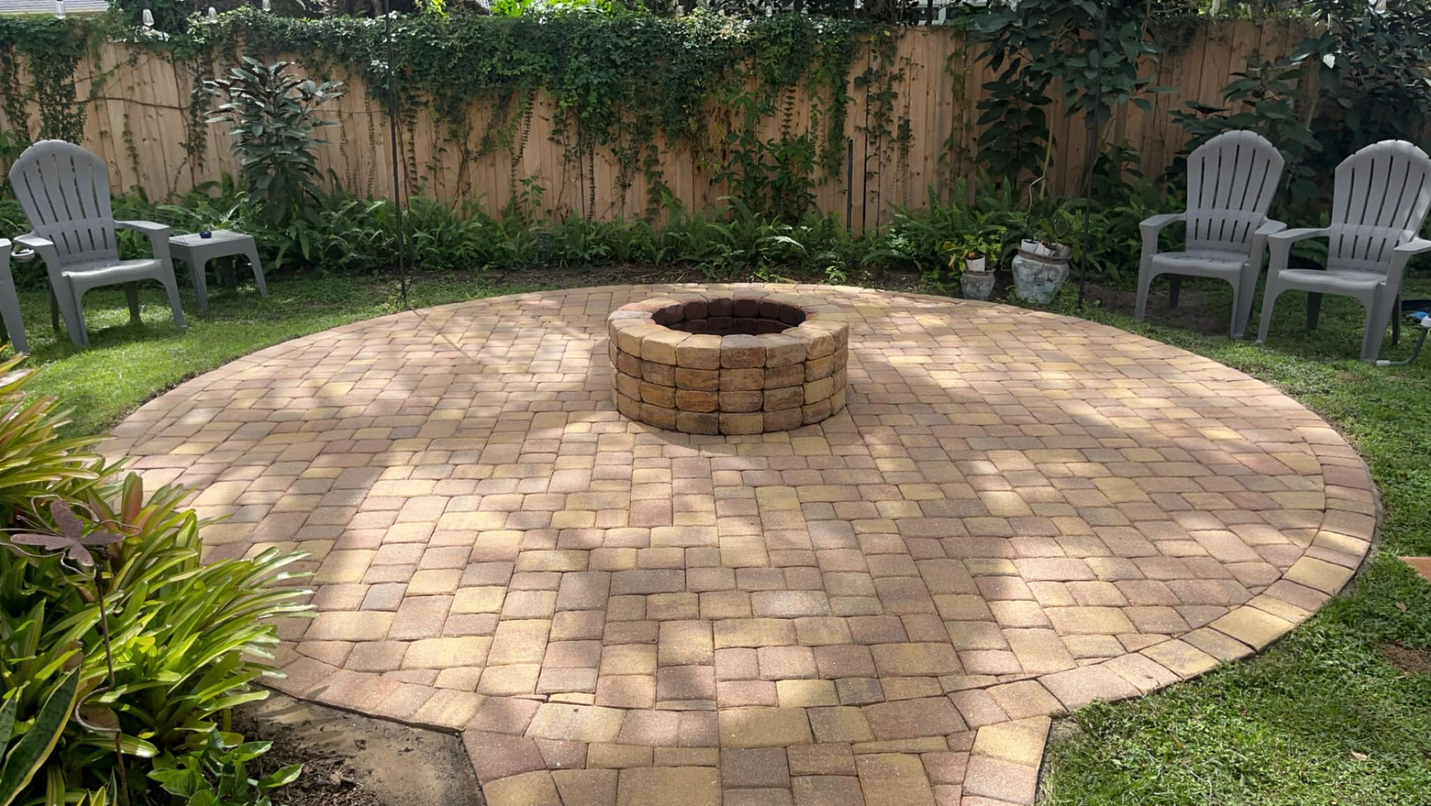 Fire pit paver area cleaned — Jay's Pressure Washing