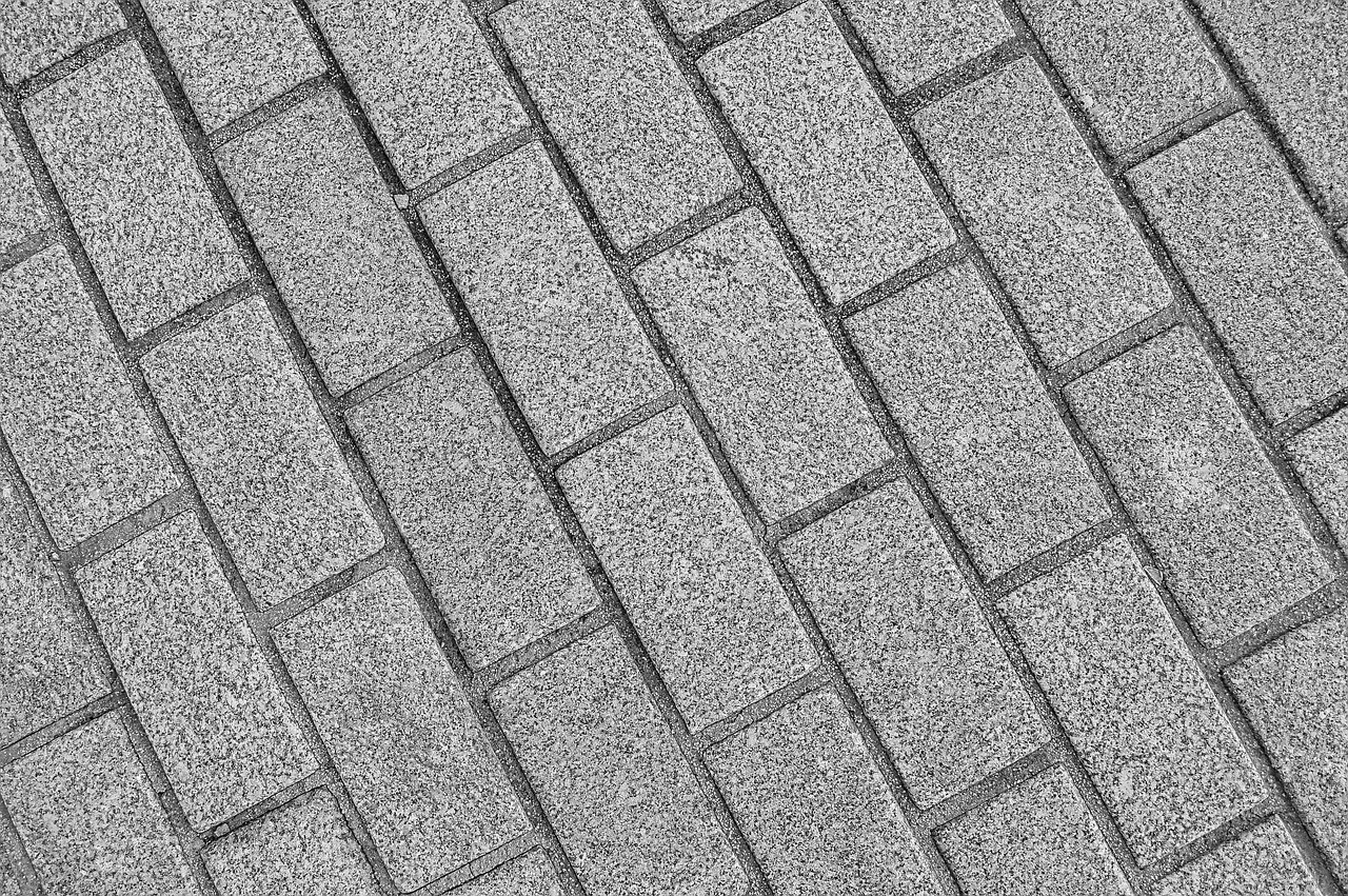 Clean paver sidewalk surface
